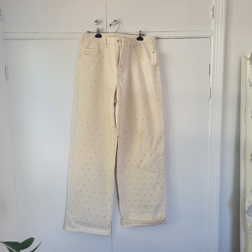 Cream Polka-Dot Men’s Pants